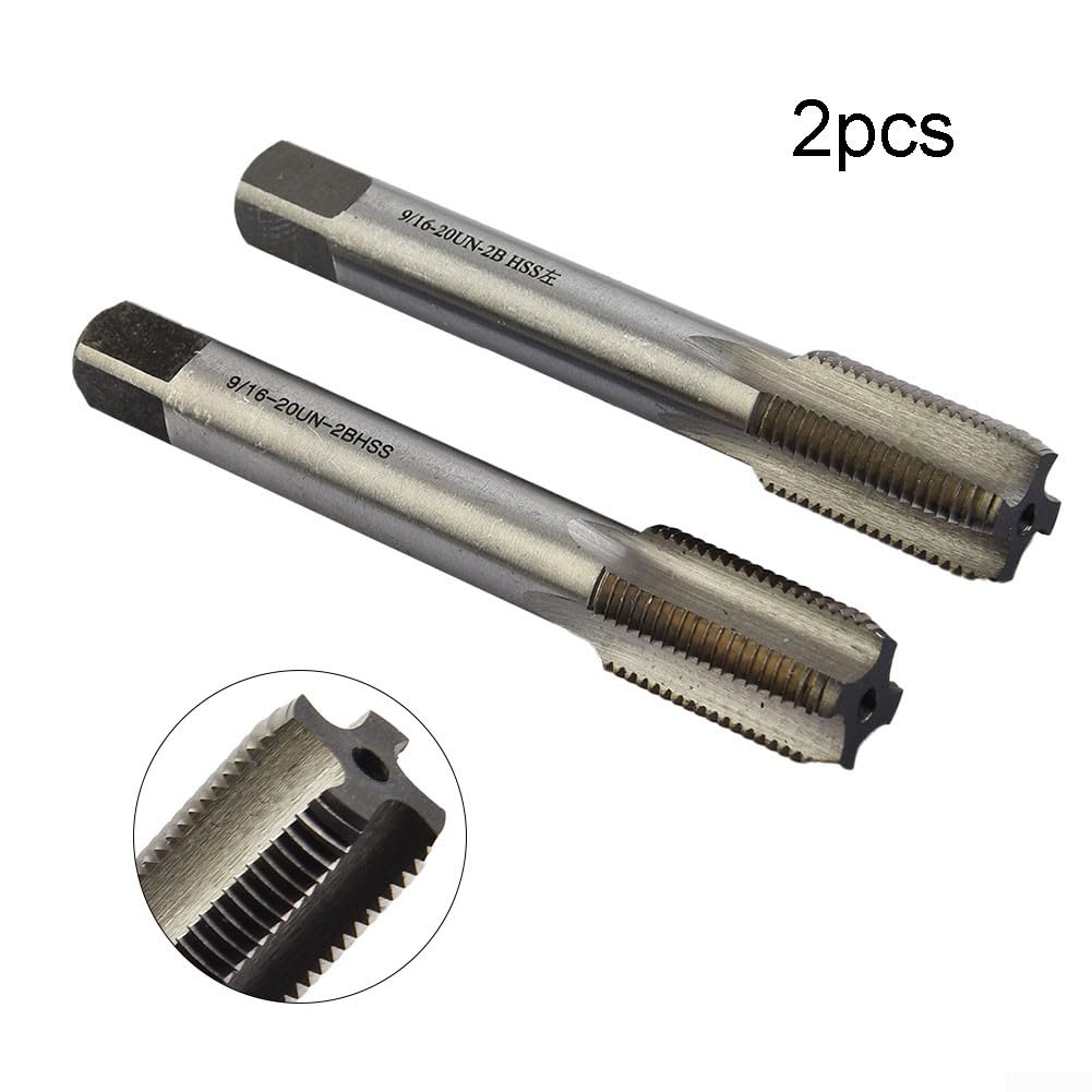 Toygogo 9/16-20 Filettatura Maschio Destra/Sinistra per Riparazione Pedivelle Bici - HSS Heavy Duty - Argento Sinistra Destra