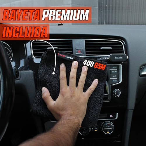BassMotor Limpiador Salpicaderos y Plásticos Interiores de Coche Especial Anti Polvo Efecto Natural Limpieza Aroma Fresco para el Interior - Fortify Board 500ml + Bayeta Premium - imagen 6