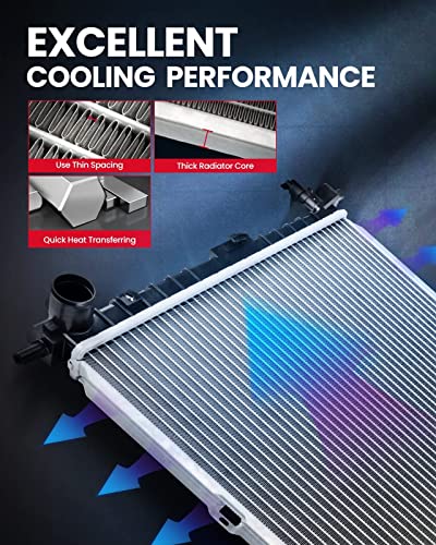 Image of KAX Radiator, 1909 OE Style Bolt-On Aluminum Core Radiator Replacement Camry 1997-2001, Solara 1999-2001, 28-5 /8 inchW, 15-3 /4 inchH, 1-1 /4 inchInlet, 1-1 /4 inchOutlet