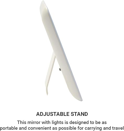 Miniatura 3 de excell iReflect Espejo LED con caja de almacenamiento, espejo iluminado con organizador de maquillaje, sensor de brillo táctil, espejo de maquillaje