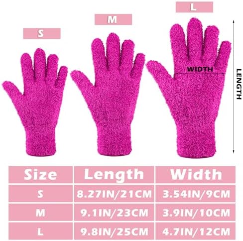 Patelai 3 Pairs Microfiber Plant Dusting Gloves Leaf Cleaning Gloves for Indoor Plants, Blinds, Furniture, House(Medium,Purple, Blue, Rose Red) - Thumbnail 5