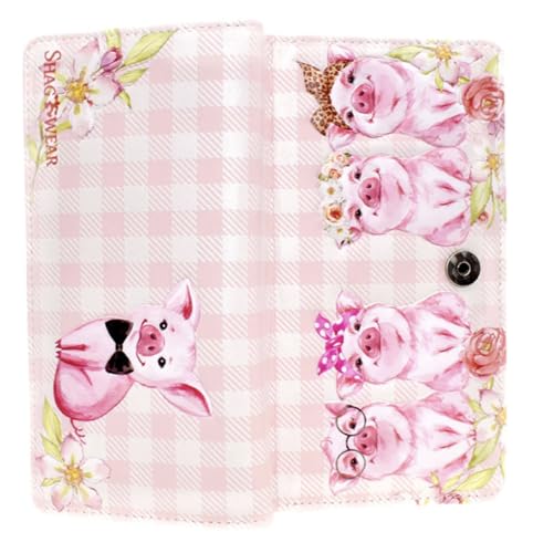 Shag Wear Piggies Go To The Market Pig Wallet for Women and Teen Girls Large Vegan Faux Leather 7