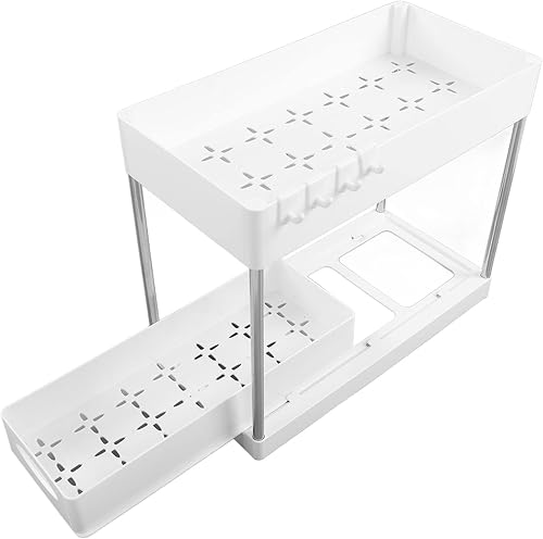 TOPINCN Estante de almacenamiento para debajo del fregadero, organizador grande de gabinetes y cajones, cestas de almacenamiento deslizables, para
