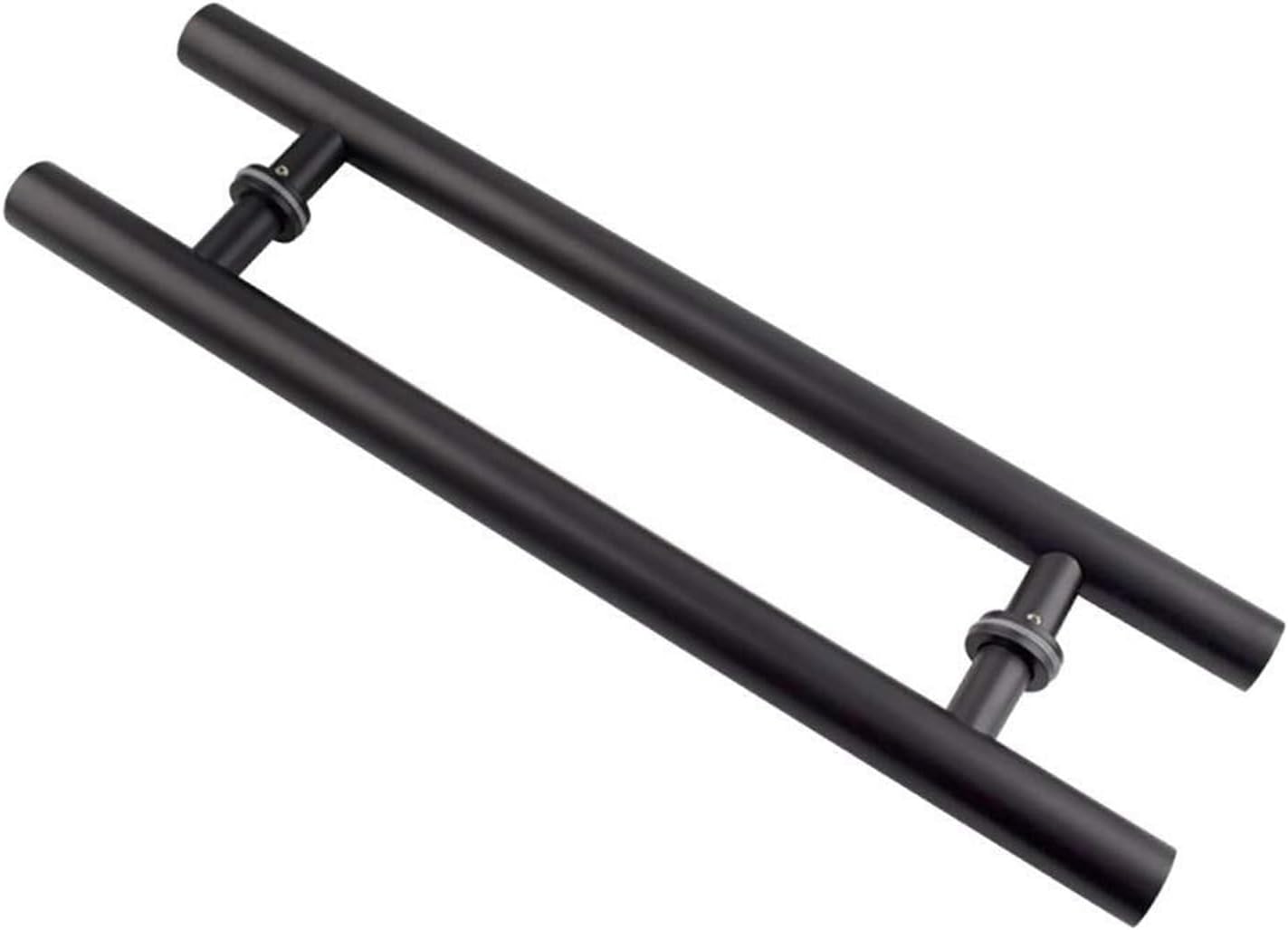 Home Office Stainless Steel Round Tube Glass Door Push-Pull Handrail Sliding Door Hardware-Matte Black,6 Sizes (Size : 1200x900x38mm)