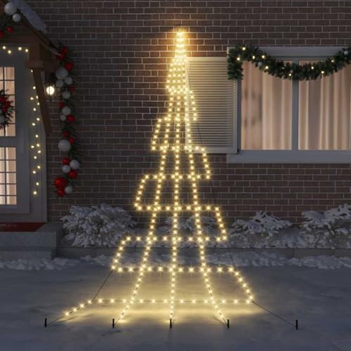 Arbre de Noël LED Blanc Chaud 8 modes d'éclairage dynamique en métal
