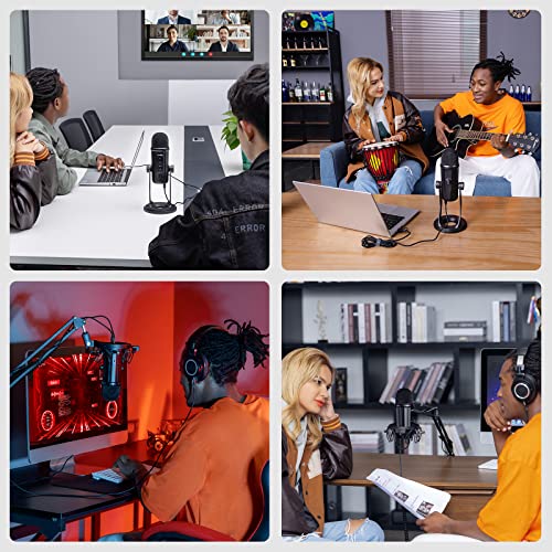 Smallrig U60 All Metal Usb Microphone Pc Streaming Microphone, Gaming Mic For Pc,Ps5 & Mac, 4 Pickup Patterns, Shock Mount And Adjustable Stand, Gain Control For Recording, Plug And Play, Black - 3466 #TOP3