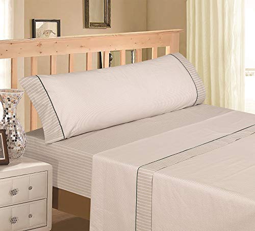 NORA HOME Juego de Sabanas Gisela Rayas 100% Algodón 150 Hilos (Cama 135/140)