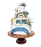 Rainbow Baby Diaper Cake - Boho Rainbow Themed 3 Tier Diaper Cake - Baby Girl, Gender Neutral, Baby Shower Centerpiece - Handmade Baby Shower Gift by Tumbleweed Babies