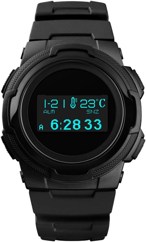 Pedometer Watch, Digital Outdoor Sports Watch for Men Boy, Military Waterproof Watch with Step Tracker Stopwatch Countdown