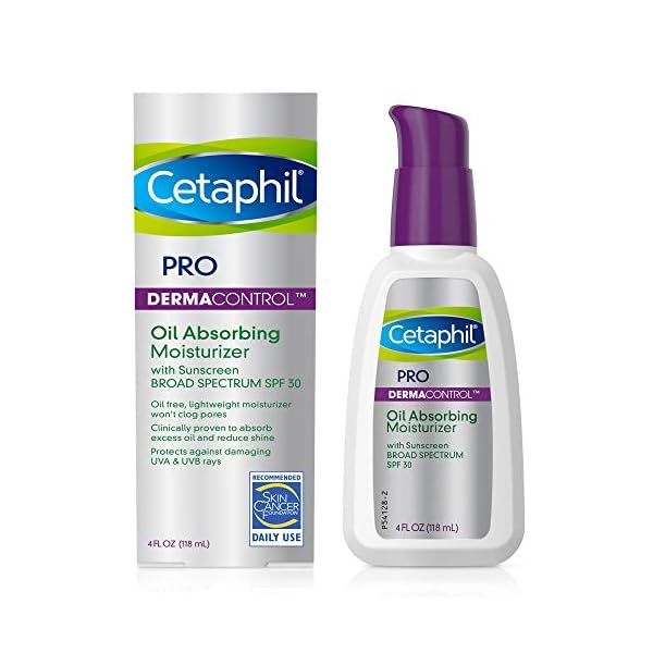 Cetaphil-Pro-Oil-Absorbing-Moisturizer-with-SPF-30-Broad-Spectrum-Sunscreen-4-Ounce Cetaphil DermaControl Oil Absorbing Moisturizer with SPF 30, For Sensitive, Oily Skin, 4 Fl oz, Absorbs Oil, Reduces Shine, Hydrates, Protects, No Added Fragrance