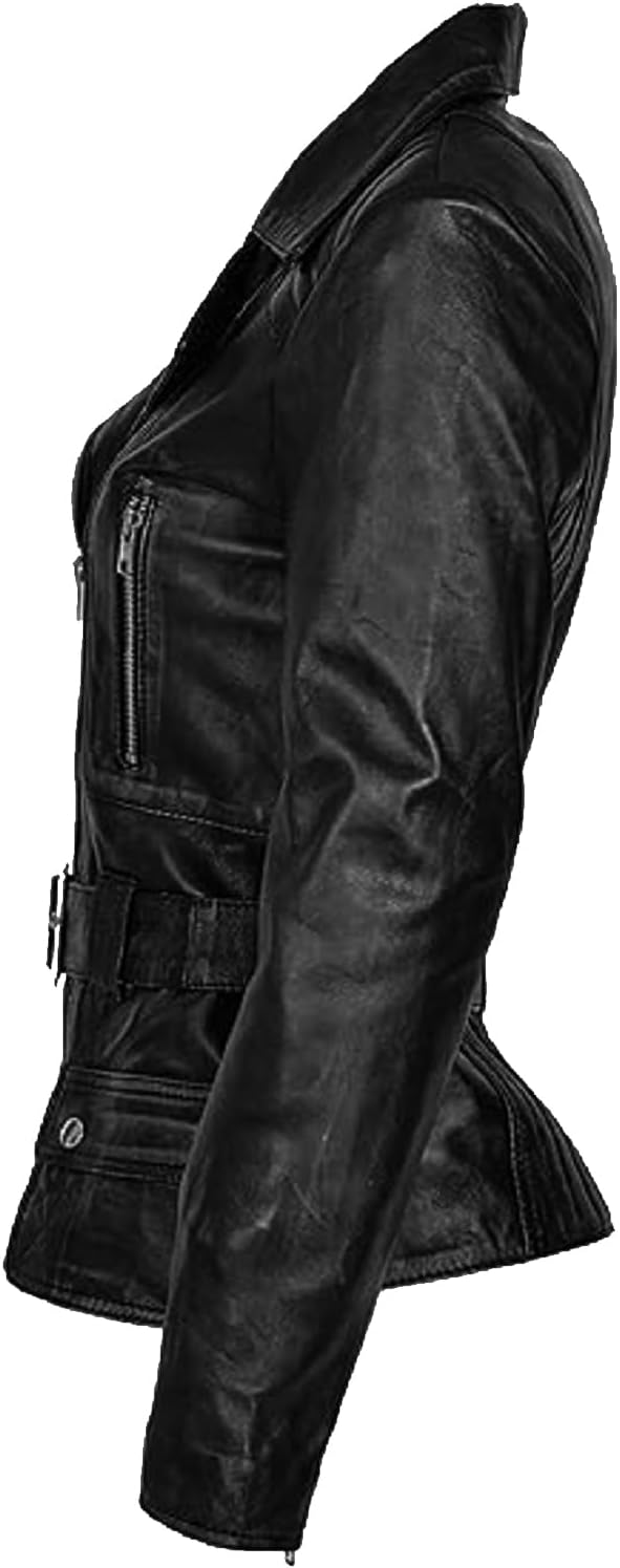 Womens Genuine Lambskin Leather Jacket | Classic rider leather jacket | Black Leather Jacket Women | Womens Leather Jacket - Image 4