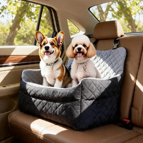 Hundeautositz für mittelgroße und große Hunde bis zu 27,2 kg, Memory-Schaum-Hunde-Sitzerhöhung