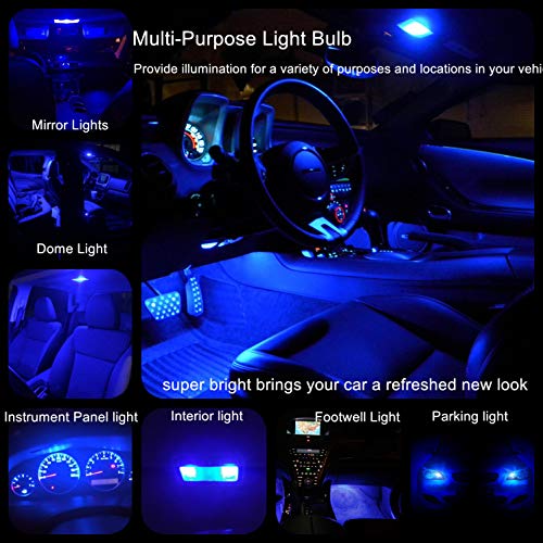 Image of WLJH Blue Dimmable LED Gauge Cluster Kit for 1987-1991 Jeep Wrangler YJ | 3030 SMD, 100lm, Twist-Lock, Stable Light Output, Instrument and Indicator Backlight, 8-Pack