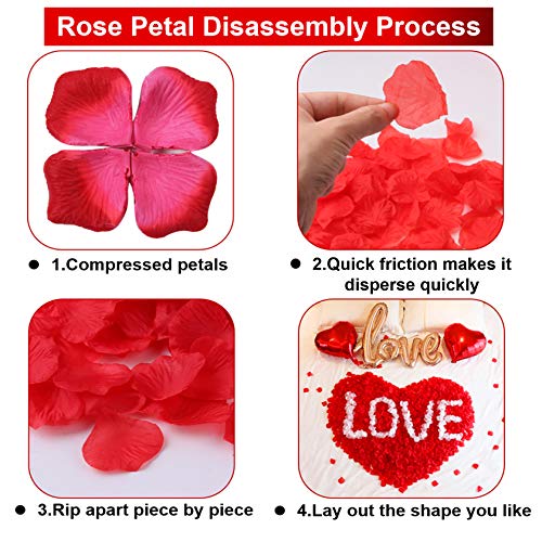 Image of 1000PCS Fake Rose Petals for Romantic Night Festive Wedding - Flesh Pink | Artificial Rose Petals, Creation for Valentine's Day, Proposal, Engagement, Marriage, Anniversary, Party Activity Decoration