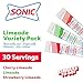 Sonic Singles To Go Limeade Variety Pack, Watertok Powdered Drink Mix, Includes 3 Flavors, Limeade, Cherry Limeade, Strawberry Limeade, 1 Box (30 Servings)
