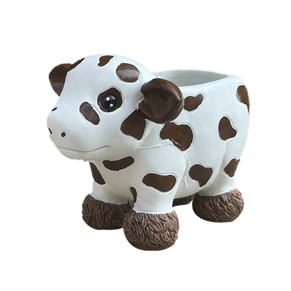 CTRLZS Plateau Cow Planter Pot Plateau Cow Resin Flowerpot Funny Planter Storage Containers Flowers Pots