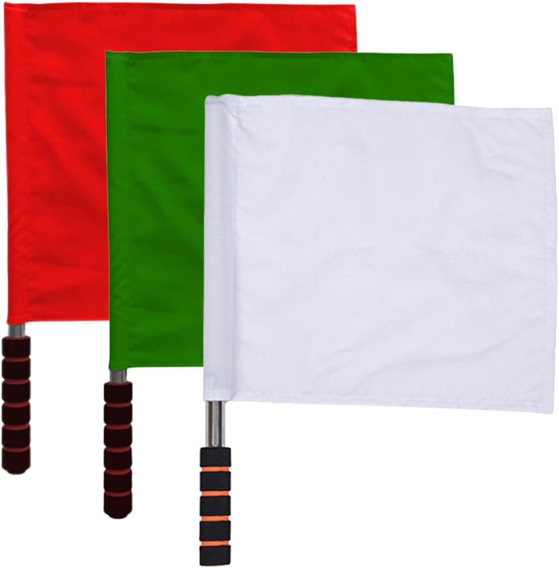 3 Pcs Football Referee Flags and Race Signal Flags Set Lightweight Handheld for Track Field Officials Multi-color (red, Green, White) for School Sports Meets