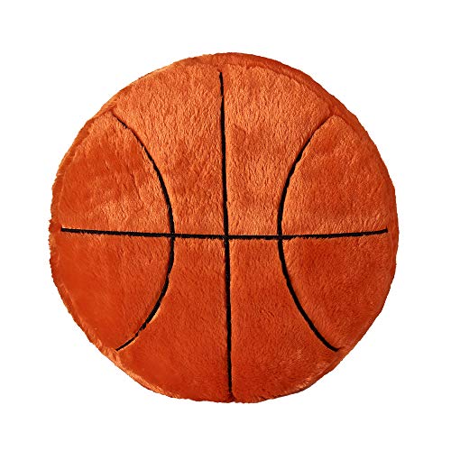 Firlar Basketball Plush Pillow,Fluffy Stuffed Sports Ball Back Cushion Soft Durable Sports Toy Gift for Kids Home Sofa Decor (Basketball)
