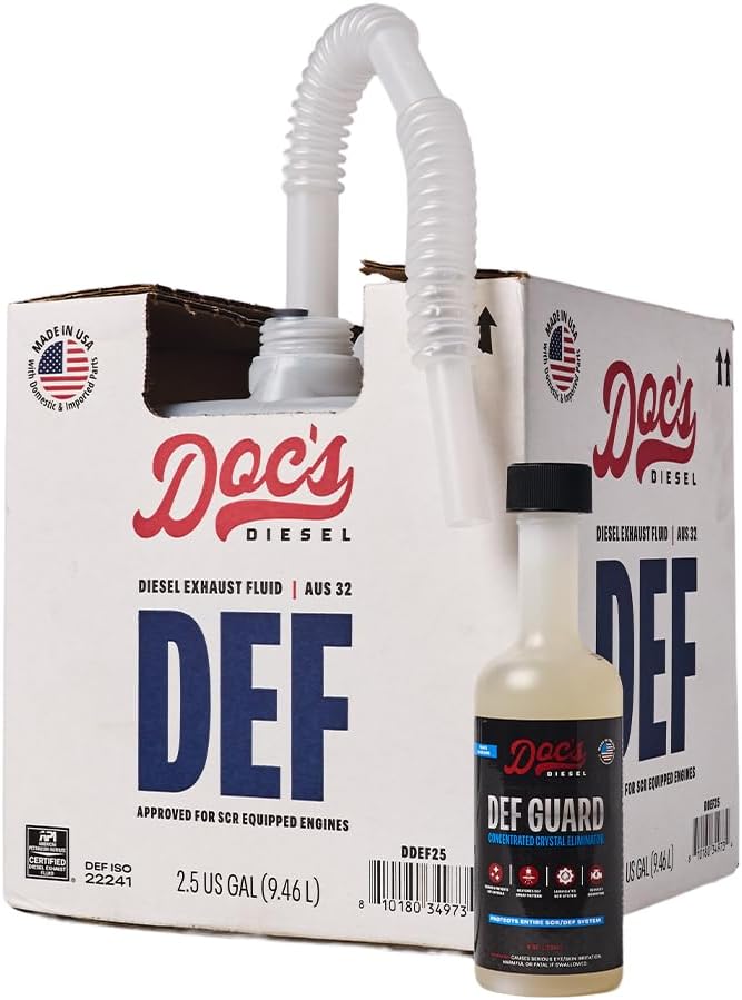 Doc's Diesel DEF Diesel Exhaust Fluid with DEFGUARD Additive SCR Emissions Treatment Kit for Diesel DEF Systems | 2.5-Gallons + 8 oz