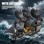 Ensembles Pirate Ship Building avec lumières,MOC noir Pearl Navires Bâtiment Blocs pour adultes,Pirate Boat Building Toys,Collectible pour la décoration maison, Cadeau d'anniversaire de Noël pour les garçons 8-14(2288Pcs)