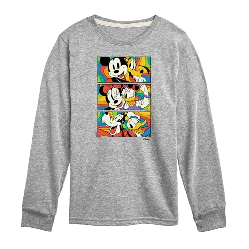 Disney Characters - Mickey & Friends - Retro Blocks - Mickey, Minnie, & Goofy - Toddler & Youth Long Sleeve Graphic T-Shirt