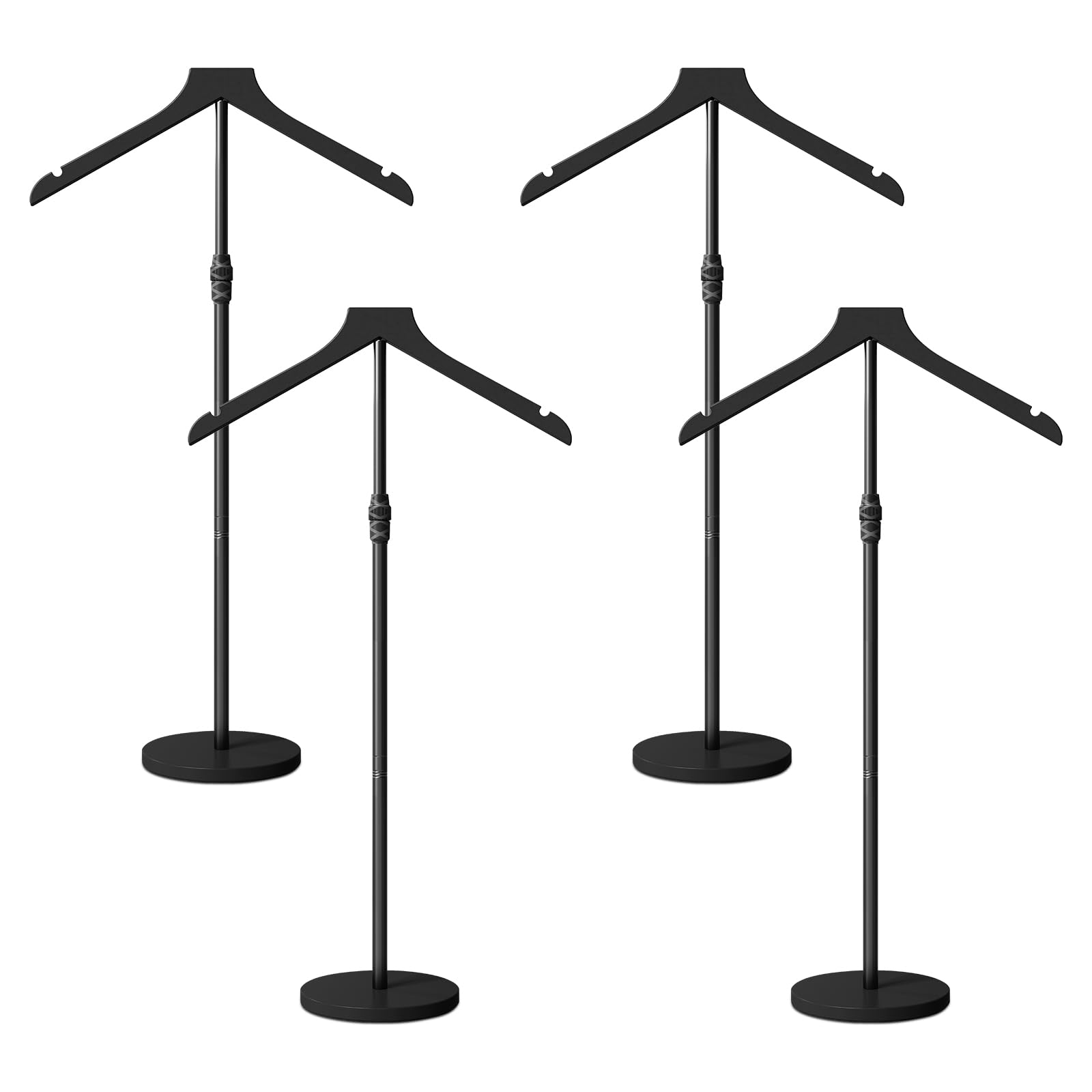 Photo 1 of *ONE PIECE BROKEN* 4 Pack Mannequin Torso, 30 to 41 Inch Height Adjustable Shirt Display Stand for Vendors Shop Graduation Party, Stable Ease Assembly Dress Form Clothes Garment Rack, Jacket Coat Hanger Stand, Black