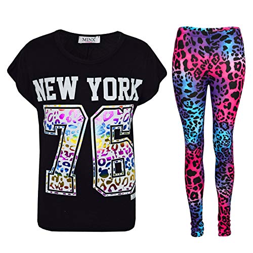 A2Z 4 Kids Girls New York 76 Trendy Top Legging - New York 76 Set Black 13