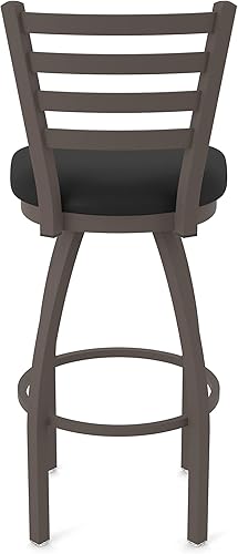 Miniatura 7 de 410 Jackie Taburete de bar giratorio de 36 pulgadas con acabado bronce y asiento de vinilo negro Vinilo negro,Canter Burdeos,Tierra Canter,Canter