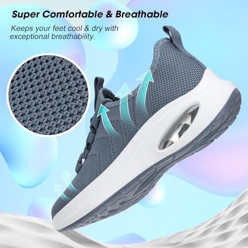 Image of Wide Toe Box Shoes Women Extra Wide Width Sneakers Air Cushion Road Running Shoes Ultra Light Tennis Gym Workout Training Shoes Breathable Walking Shoes with Arch Support