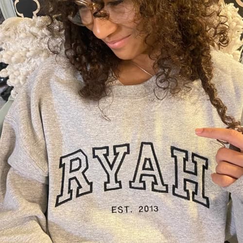 Custom Embroidered Sweatshirts - Personalized University Embroidery Hoodie, Design Your Own, Add Custom Text4