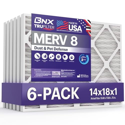 BNX TruFilter 14x18x1 MERV 8 Air Filter (6-Pack)