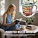 3D Painted Chapter Book Mug, Handcrafted Stained Glass Chapter Coffee Cup with Realistic Stacked Books Design, 11oz Novelty Mug for Book Lovers, Librarians