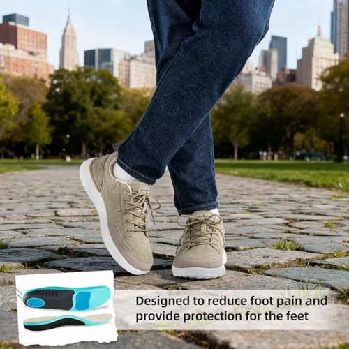 Image of OrthoComfoot Men's Orthopedic Arch Support Walking Shoes: Comfortable Cushioned Plantar Fasciitis Relief Shoes, Breathable Orthotic Fashion Sneakers for Foot and Heel Pain