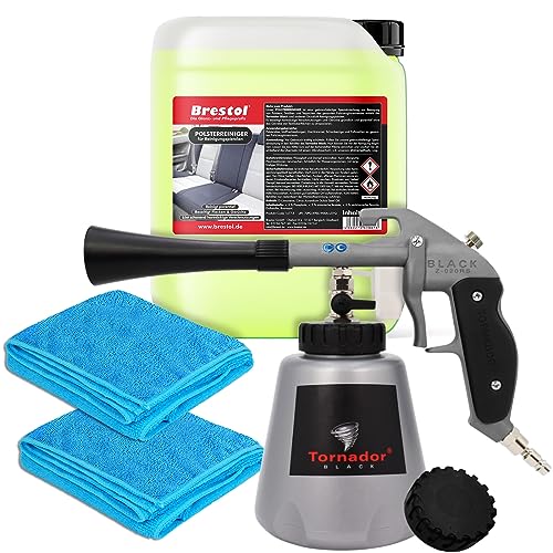 BRESTOL TORNADOR Black Z-020RS mit Feder Impuls-Technik aktuelles Modell Set 5 Liter gebrauchsfertiger Textilreiniger Polsterreiniger