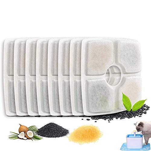 Cat Water Fountain Filter,Cat Fountain Filter,Pet Fountain Filters for Cat and Dog Drinking Flower Fountain, Cat Water Fountain Dog Water Dispenser, Square Filters