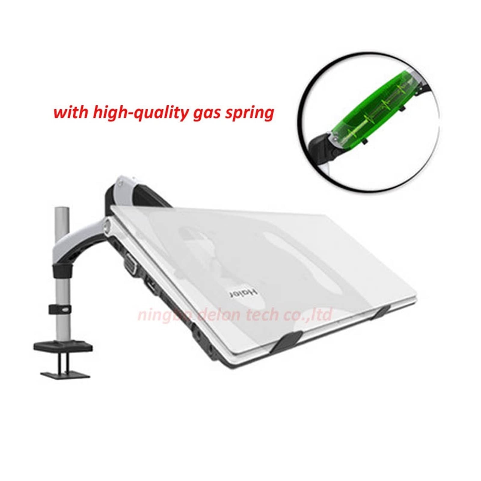 GM112-LP30 Obrotowy zacisk do montażu na biurku do monitora LCD z podwójnym ramieniem z aluminiową sprężyną gazową i pełnym ruchem(GM112C-LP30)