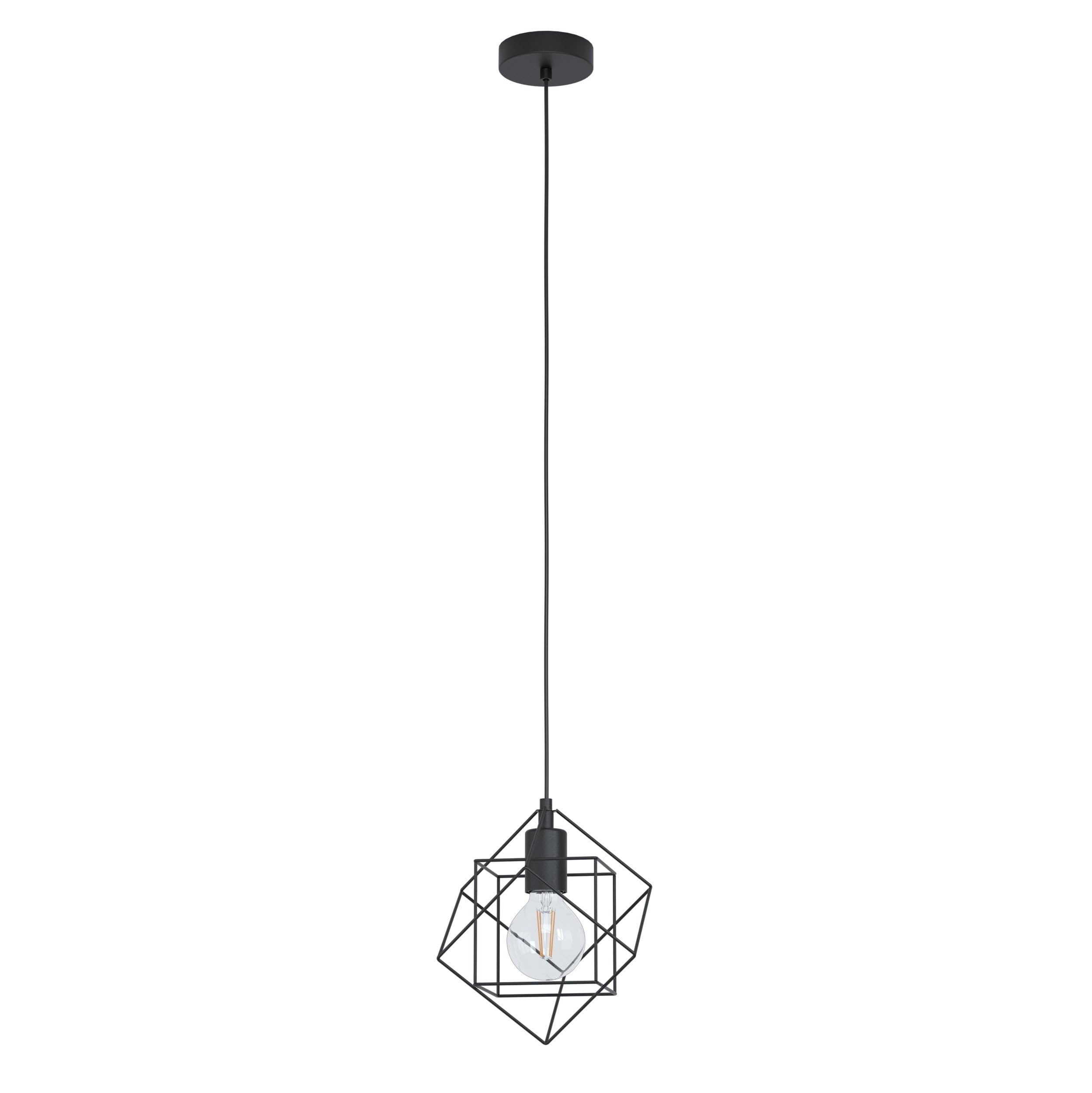 EGLO Steel Geometric Pendant Lampshade Black