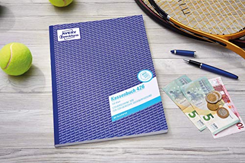AVERY Zweckform 426-5 Kassenbuch (A4, 100 Blatt, 1 Blatt Blaupapier, nach Steuerschiene 300, EDV-gerechte Datenerfassung, von Rechtsexperten geprüft, für DE, ordnungsgemäße Buchführung) 5er-Pack, weiß