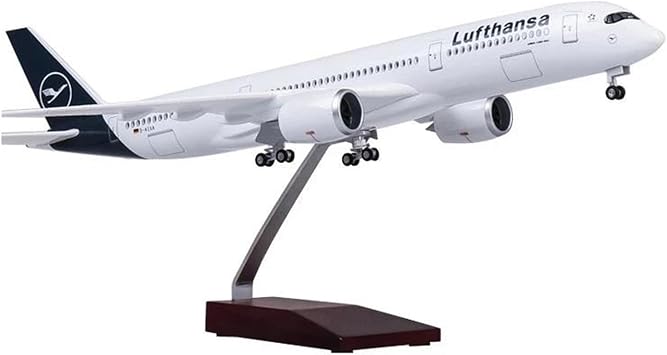 Diecast Aircraft Model 1/142 Scale for Airplane Airbus A350 Lufthansa Model W LED Light & Wheel Diecast Resin Hobby Display Plane Model for Aviation Enthusiastswith Light