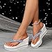 Orthopedic Platform Wedge Sandals For Women With Arch Support Fashionable Toe Thong Shining Pearl Flip Flops Comfortable Open Toe Womens Slippers Casual Summer Dressy Beach Walking Shoes (G, 9)