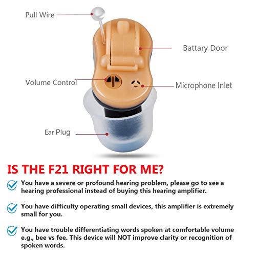 Hearing Amplifier For Seniors Adults Noise-Cancelling - Elderly Listening Assistance Device Products Invisible Voice Sound Amplifiers Hearing Aid Cleaning Brush Included (Black Right) #TOP2