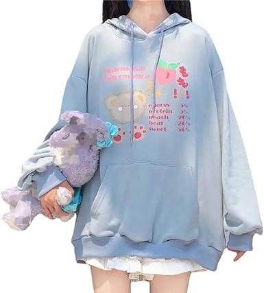 Amazon.com: Kawaii - Sudadera con capucha y orejas de conejo, para niña,  mujer, Lolita JK Harajuku, oversize : Ropa, Zapatos y Joyería