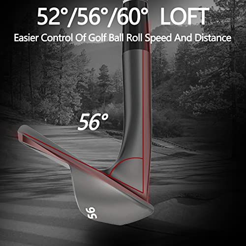 Possot 3 Pcs Wedge Set Or Individual Golf Wedges, Available In 52° Gap Wedge, 56° Sand Wedge And 60° Lob Wedge For Man And Woman Right Hand With Rubber Grip #TOP1