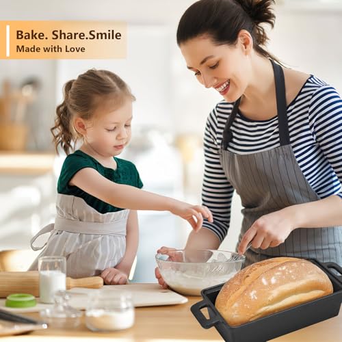 KDXBQ 2-in-1 Cast Iron Loaf Pan with Lid - 23 x 11 cm for Even Heat Distribution in Baking Artisan Bread and Meatloaf - Image 7
