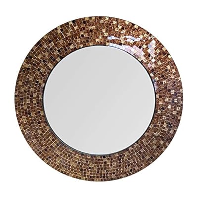 DecorShore 24" Traditional Mosaic Mirror, Wall Mirror, Decorative Wall Mirror, Brown 5129UnKYPgL. SS400