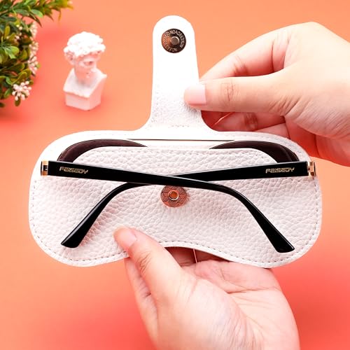 Image of FEISEDY Sunglass Case, 2Pcs Soft Leather Eyeglass Cases for Women