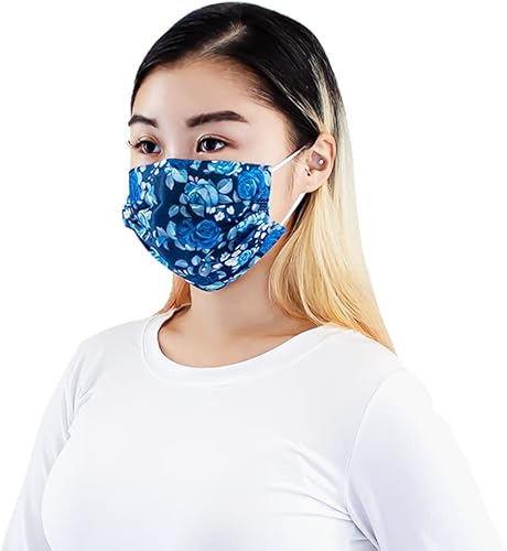 Miniatura 2 de Everydayspecial Máscara de seguridad desechable de 3 capas de protección facial para adultos, 50 unidades (flor de peonía)