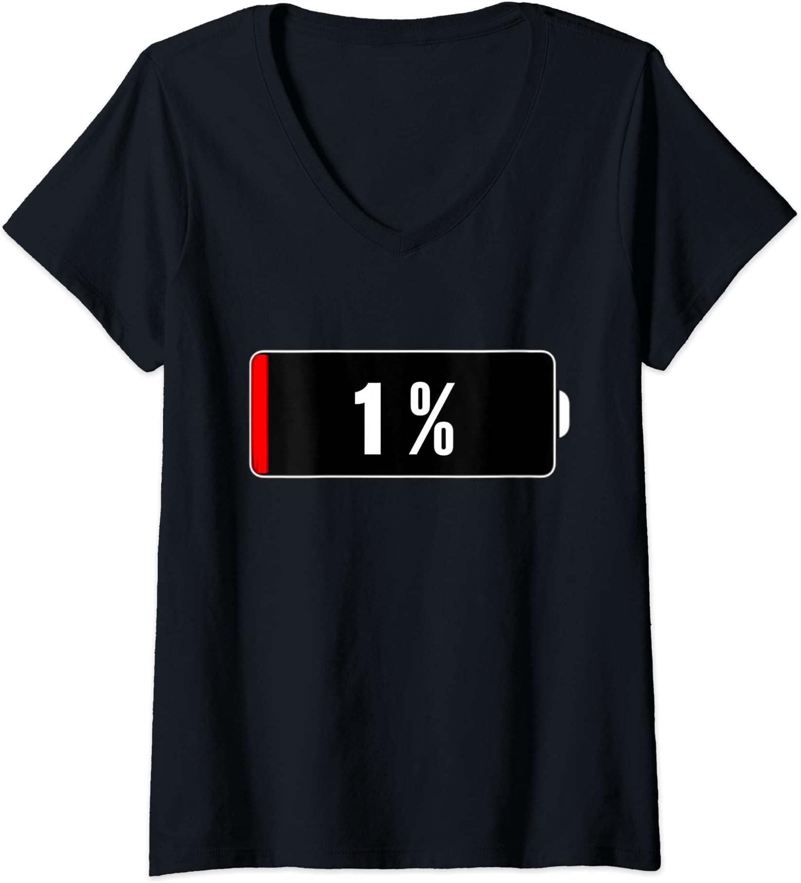 Womens Low battery V-Neck T-Shirt