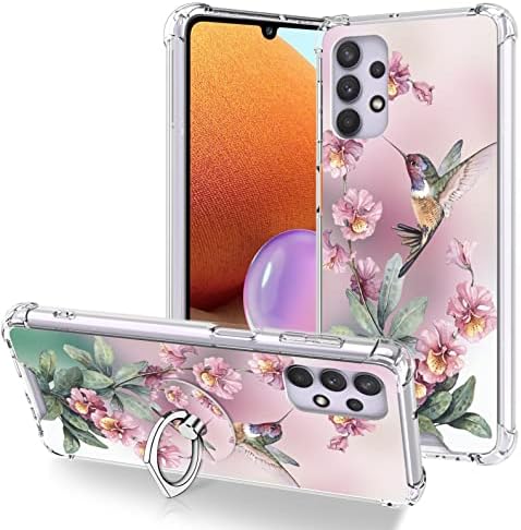 Unov Case Compatible With Galaxy A35 5G Clear With Floral Flower Garden Girly Embossed Pattern Design Soft TPU Shock Absorption Slim Protective Back Cover