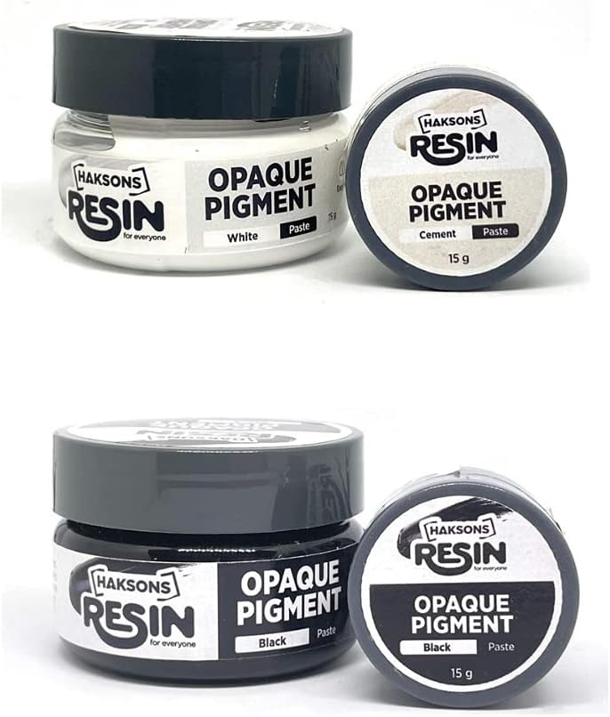 Opaque Pigment for Epoxy Resin Pack of 2, 15g (White and Black)